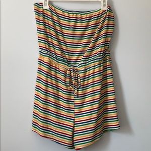 Rainbow romper with belted waist